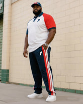 Men's Plus Size Daily Casual Simple Letter Short Sleeve POLO Trousers Suit